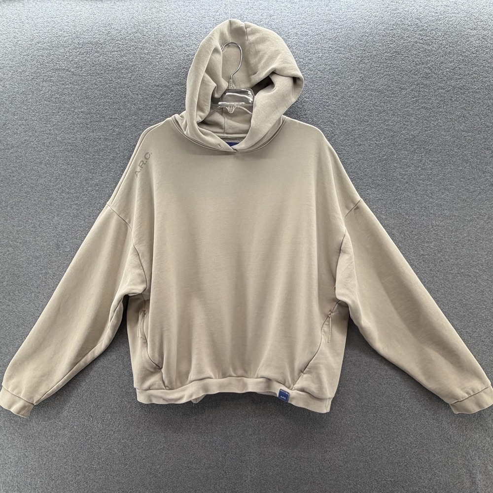 ARC Active Recreation Comfort Hoodie Mens Medium Beige Pullover Heavyweight